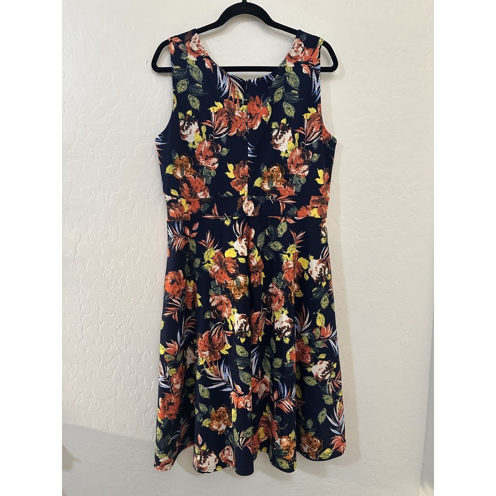 Grace Karin Floral Mini Dress Size 2X Tropical v neck Sleeveless Vacation Resort - Picture 6 of 13